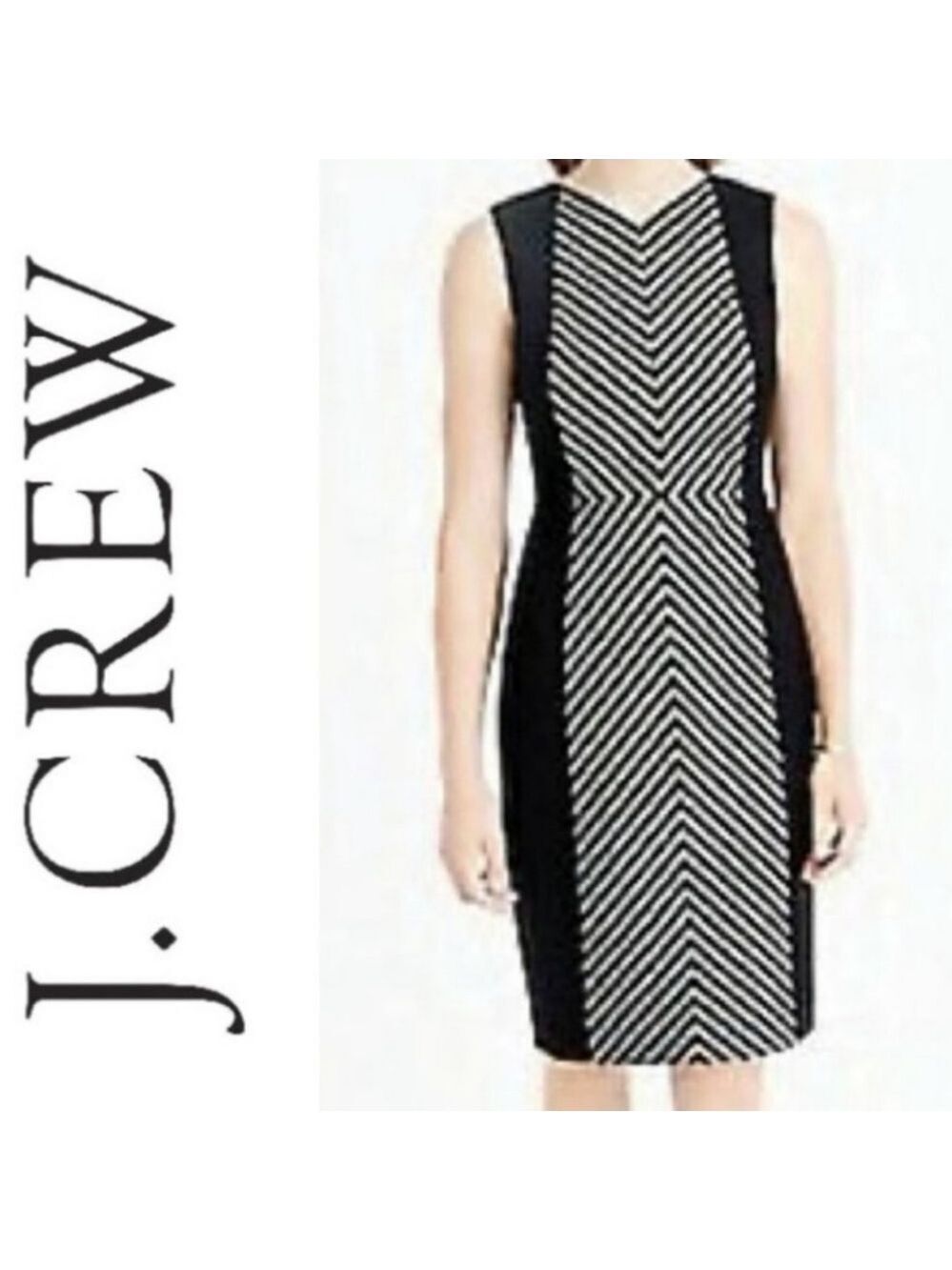 STRIPED TWEED SHEATH DRESS